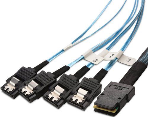 купить Кабель Supermicro CBL-SAST-0699 Mini-SAS HD to 4 SATA, 90/90/75/75cm w/75cm SB, 30AWG, 12Gb/s в Алматы