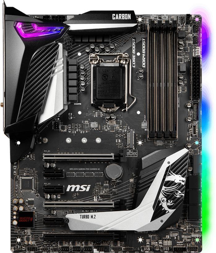купить Материнская плата MSI MPG Z390 GAMING PRO CARBON AC LGA1151 4xDDR4 6xSATA3 RAID 2xM.2 HDMI DP ATX в Алматы