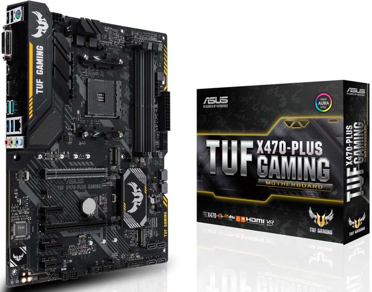 купить Материнская плата ASUS TUF X470-PLUS GAMING, Socket AM4, 4xDDR4 (3200 O.C.), 6xSATA3 Raid, 2xM.2, 2xPCIe3.0/2.0x16, 3xPCIe2.0 x1, 1xDVI, 1xHDMI, 5xUSB3.1, 2xUSB2.0, 1xRG45, 1xPS/2, AURA RGB ATX в Алматы