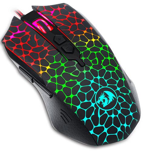 купить Мышь проводная игровая лазерная Redragon Inquisitor (черный) USB, 7 кнопок, 100-10000 dpi. в Алматы