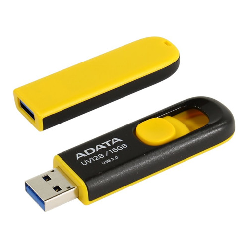 купить ADATA UV128, 16GB, UFD 3.1, Black/yellow (AUV128-16G-RBY) /  в Алматы