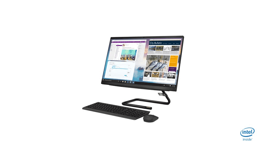 купить моноблок Lenovo IdeaCentre A340-24ICB 23.8** FHD(1920x1080)/Intel Core i5-9400T 1.80GHz Hexa/8GB/1TB+256GB SSD/AMD Radeon 530 2GB/DVD&plusmn;RW/WiFi/BT4.0/CR/KB+MOUSE(USB)/W10H/1Y/BLACK в Алматы