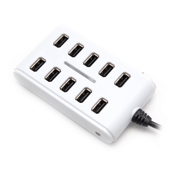 купить Расширитель USB, Deluxe, DUH10001WH, 10 Портов, USB 2.0 Hi-Speed, Виде сетевого фильтра, С кнопкой вкл./выкл., Блок питания на 220В, Белый в Алматы