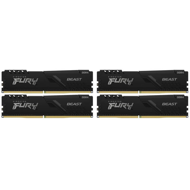 купить Модуль памяти Kingston Fury Beast KF426C16BBK4/128 DDR4 DIMM 128Gb KIT (4x32) 2666 MHz CL16 в Алматы