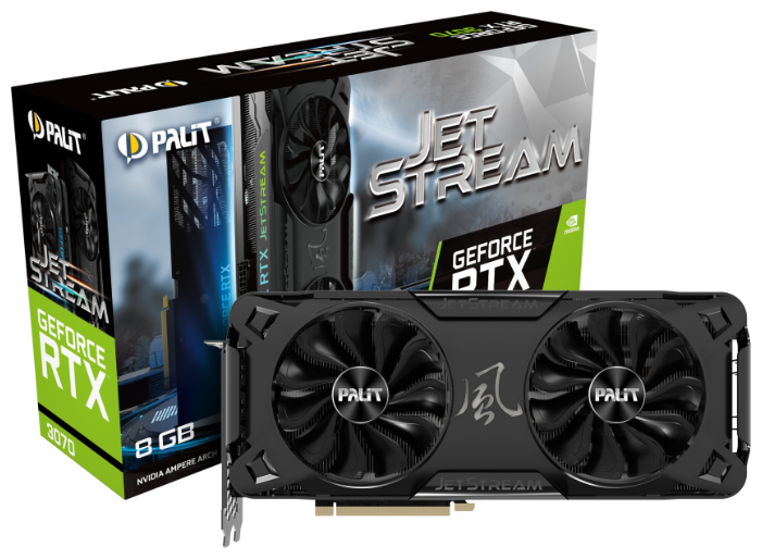 купить Видеокарта Palit GeForce RTX 3070 JetStream, 8Gb GDDR6 256-bit HDMI 3xDP PA-RTX3070 JETSTREAM 8G в Алматы