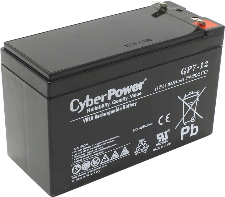 купить Аккумулятор CyberPower 12V*7Ah (151х65х101мм, 2.3 кг.) GP7-12 в Алматы