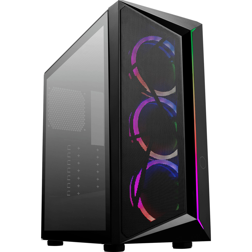 купить Корпус CoolerMaster CMP510 (CP510-KGNN-S00) ATX/Mini-ITX 1xUSB2.0 1xUSB3.2 3xARGB FAN Без Б/П Черный в Алматы