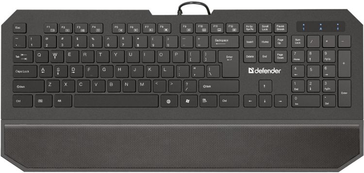 купить Клавиатура проводная Defender Oscar 600 PRO (Черный), USB, ENG/RUS, 12 доп.кн-к, 7 доп.ф-ций. Разделенные клавиши высотой всего 2 мм. Встроенная подставка под запястья. 12 дополнительных функций. Сверхпрочная конструкция. Короткий и тихий ход клавиш в Алматы