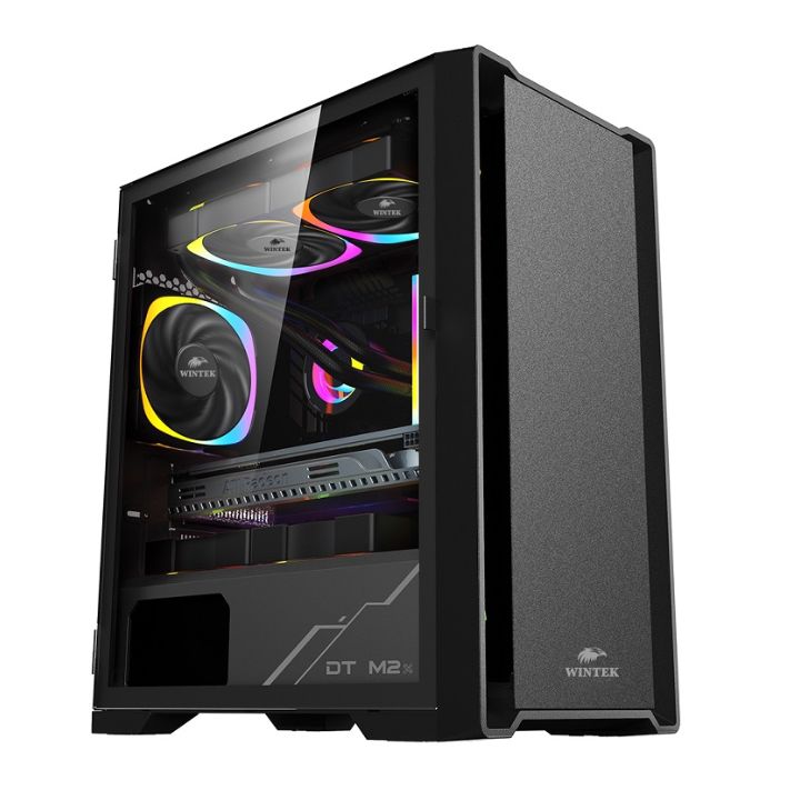 купить Корпус Wintek Andromeda D531-B TG, Micro ATX, USB 2*3.0/1*2.0, HD Mic, 0,5mm, 3*12cm RGB fan, Black в Алматы