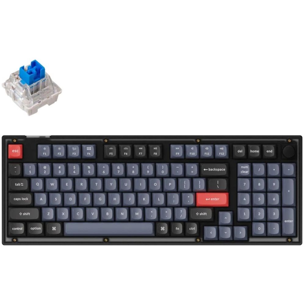 купить Клавиатура Keychron V5-C2 Frosted Black Knob Blue Switch RGB Hot-Swap Keychron K pro V5C2_KEYCHRON в Алматы
