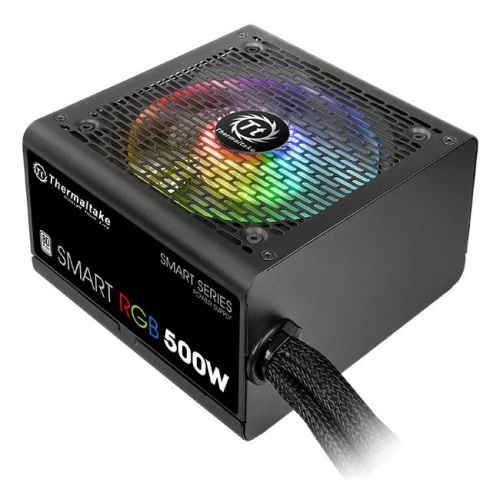 купить Блок питания Thermaltake Smart RGB 500W/Fan Hub/80 Plus/EU/All Sleeved Cables, PS-SPR-0500NHSAWE-1 в Алматы