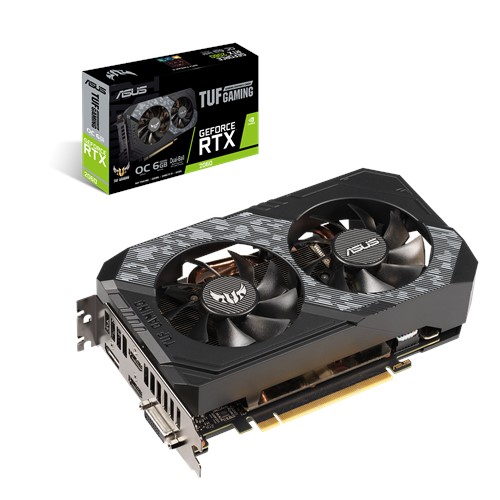 купить Видеокарта ASUS GeForce 6GB GDDR6 19bit 1xDVI 2xHDMI 2xDP HDCP, TUF-RTX2060-O6G-GAMING в Алматы