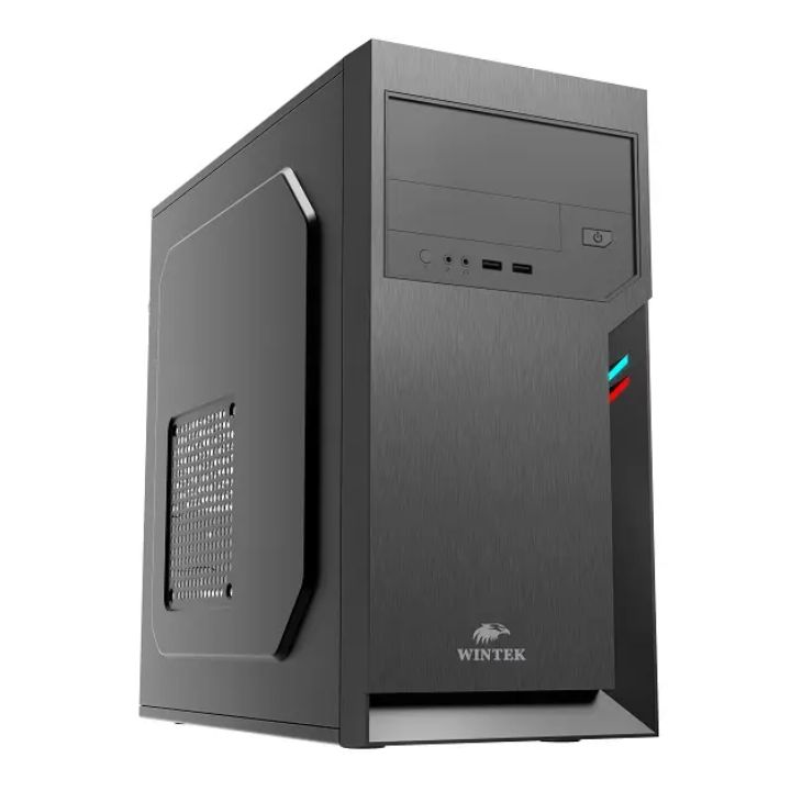 купить Корпус Wintek K6513 1*5,25 1*3,5 2*2,5 4слота VGA300мм CPU150мм Сталь0,45мм (Передняя панель: 2xUSB2.0 / наушники + микрофон (HD)) в Алматы