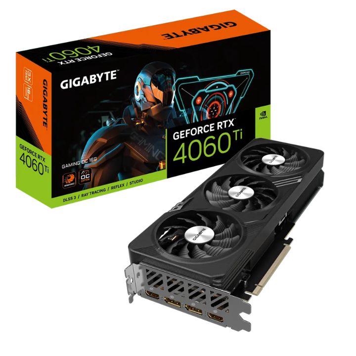 купить Видеокарта 8Gb PCI-E GDDR6X GIGABYTE GV-N406TGAMING OC-16GD GeForce RTX4060 Ti в Алматы