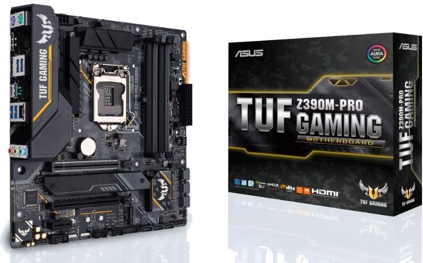 купить Материнская плата ASUS TUF Z390M-PRO GAMING LGA1151, 4xDDR42666/2400/2133 MHz, 6 x SATA3, 2xM2, 1 x DP 1 x HDMI, 1 x USB 3.1 Gen 2 Type-A, 4 x USB 3.1 Gen 1 (blue) Type-A, 1 x USB 3.1 Gen 1 (black) Type-C, mATX в Алматы