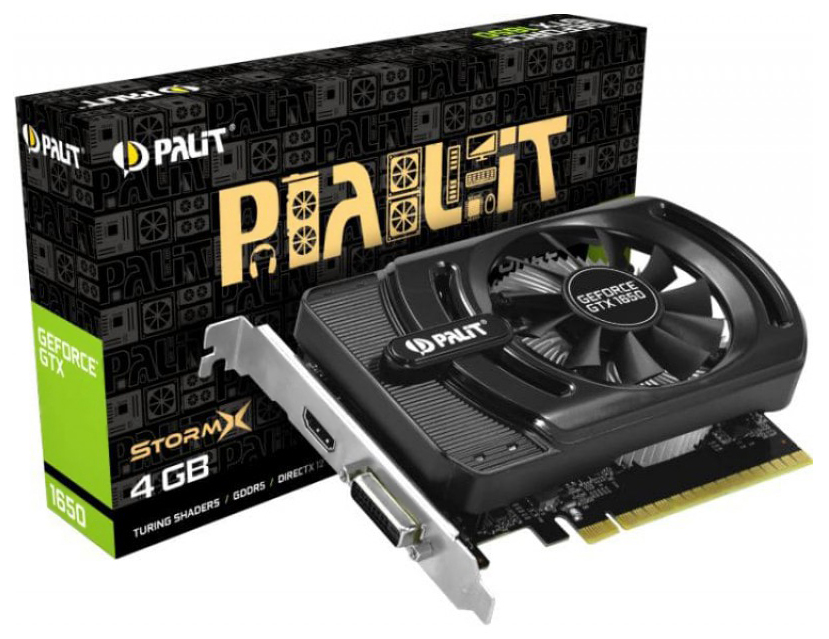 купить Видеокарта, PALIT, GTX1650 STORMX OC 4G 4710636270666, NE51650S06G1-1170F, GDDR5, 128bit, HDMI, DVI, Цветная коробка в Алматы