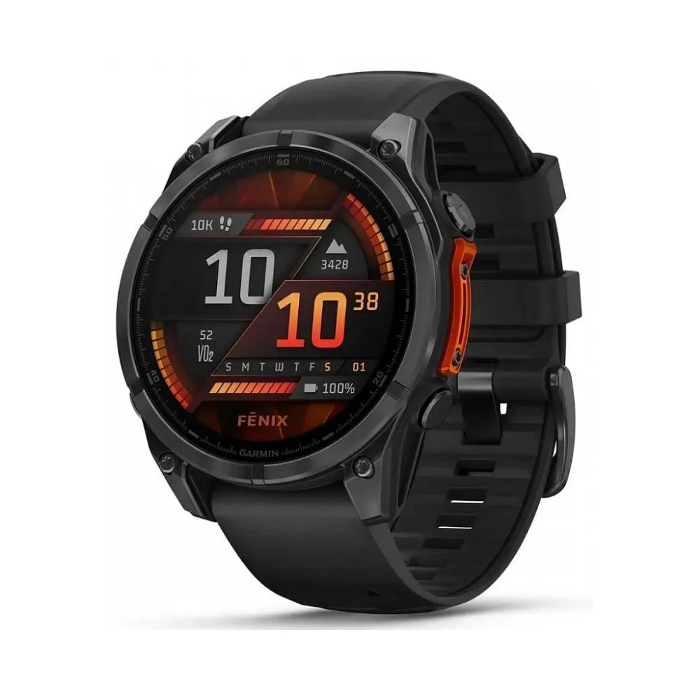 купить Часы с навигаторомGarmin fenix 8 47mm, AMOLED, стекло, темный силикон 010-02904-00 в Алматы