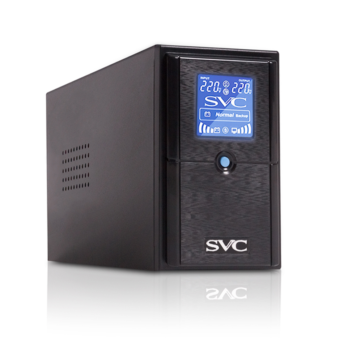 Купить UPS SVC V600-L-LCD, 600VA, 360W, 1x12V/7.5Ah, AVR 138-292V, 2 розет., 1xIEC C13, Black в Алматы