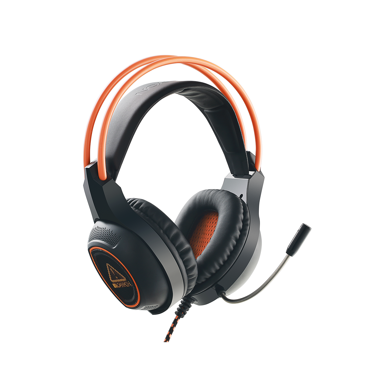 купить CANYON Nightfall GH-7 Gaming headset with 7.1 USB connector, adjustable volume control, orange LED backlight, cable length 2m, Black, 182*90*231mm, 0.336kg в Алматы