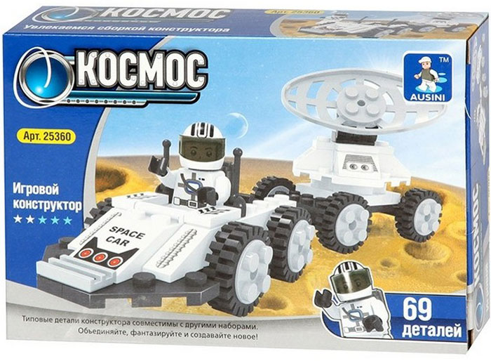 купить Игровой конструктор, Ausini, 25360, Космос, Луноход, 69 деталей, Цветная коробка в Алматы