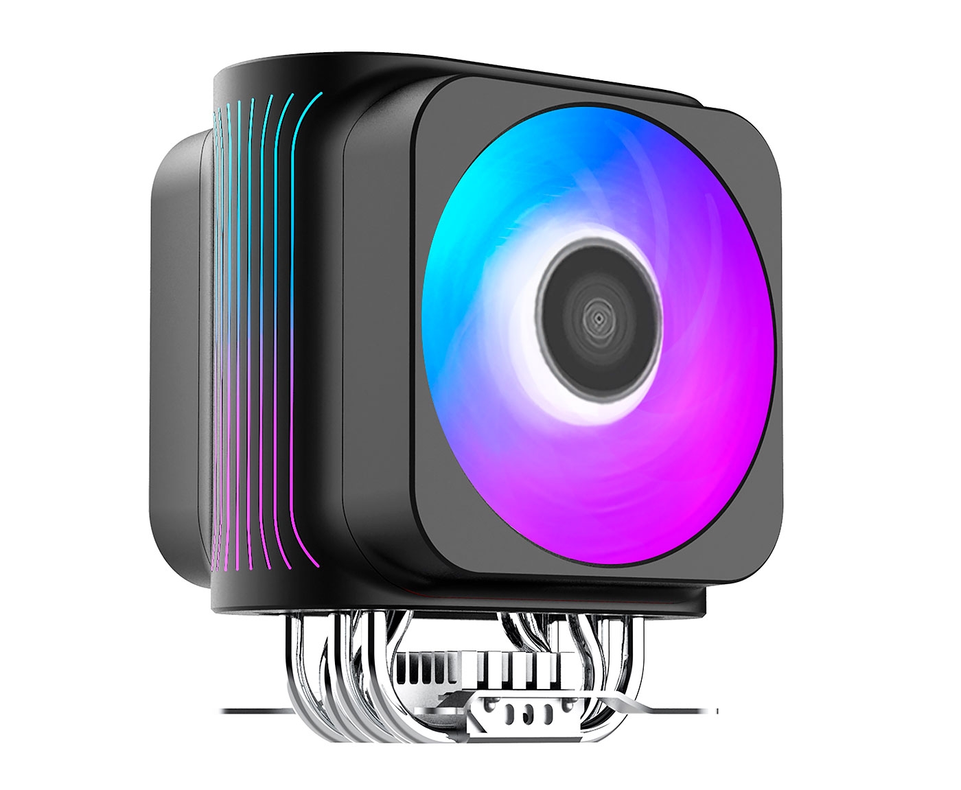 купить PCcooler GI-D66A HALO, RGB, 4-пин, 20XX/115X/1366/AM4-FM2,  8-29.1дБ, 1000-2000 об/мин, Al+тепл.трубки, 230W в Алматы