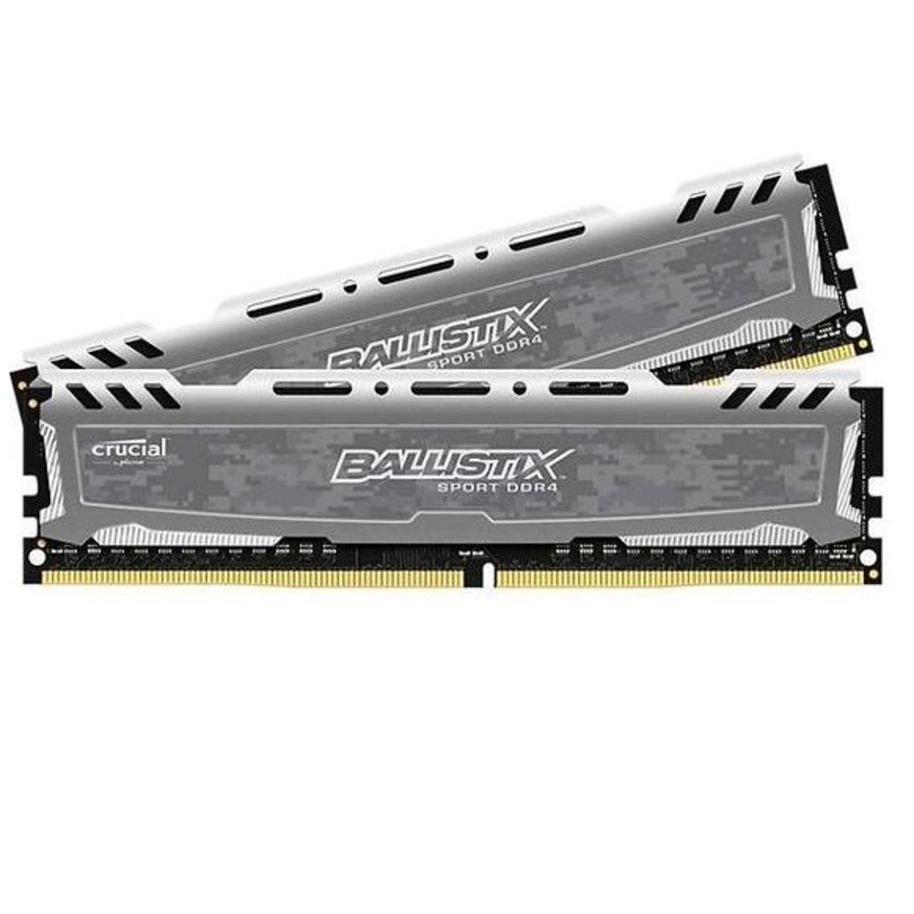 купить Оперативная память 16GB KIT (2x8Gb) DDR4 2666 MHz Crucial Ballistix Sport LT Gray PC4-21300 1.2V BLS2K8G4D26BFSBK. (В упаковке - 2 шт.). в Алматы