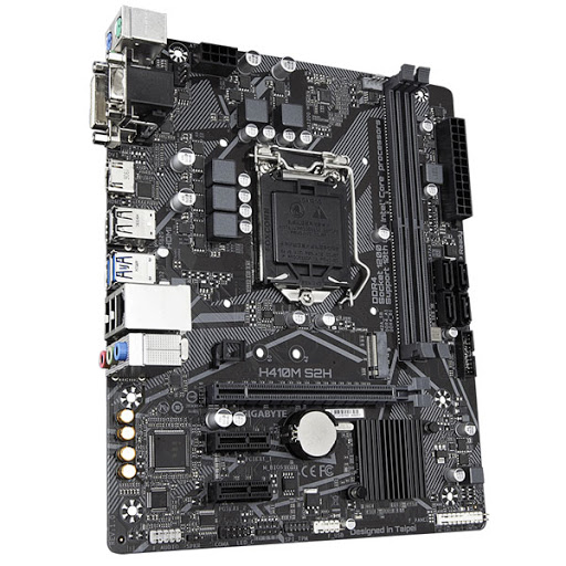 купить Материнская плата, Gigabyte, H410M S2H (4719331808839), LGA1200, iH410, 2xDDR4 2666MHz, 4xSATA3, 1xM.2, 1xD-Sub, 1xDVI-D, 1xHDMI, 1xPCI-Ex16, 2xPCI-Ex1, mATX в Алматы
