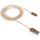 купить CANYON CFI-3 Lightning USB Cable for Apple, braided, metallic shell, cable length 1m, Gold, 14.9*6.8*1000mm, 0.02kg в Алматы
