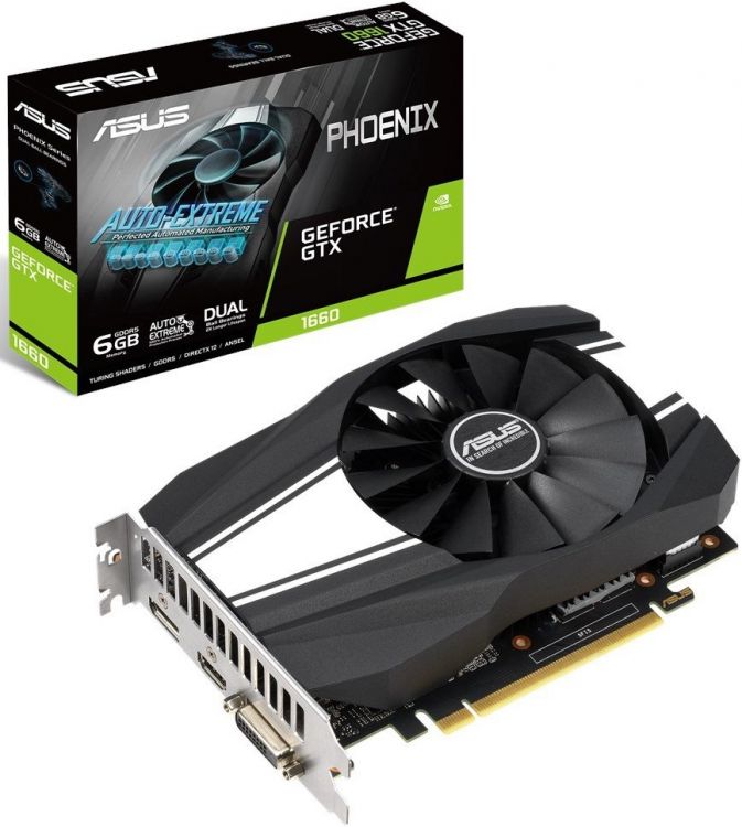 купить Видеокарта ASUS GeForce GTX1660 6Gb GDDR5 192bit 1xDVI 1xHDMI 1xDP HDCP PH-GTX1660-6G в Алматы