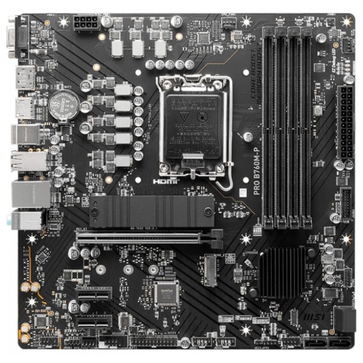 купить Материнcкая плата MSI PRO B760M-P s1700 B760 4xDDR5 M.2 HDMI DP D-Sub mATX в Алматы