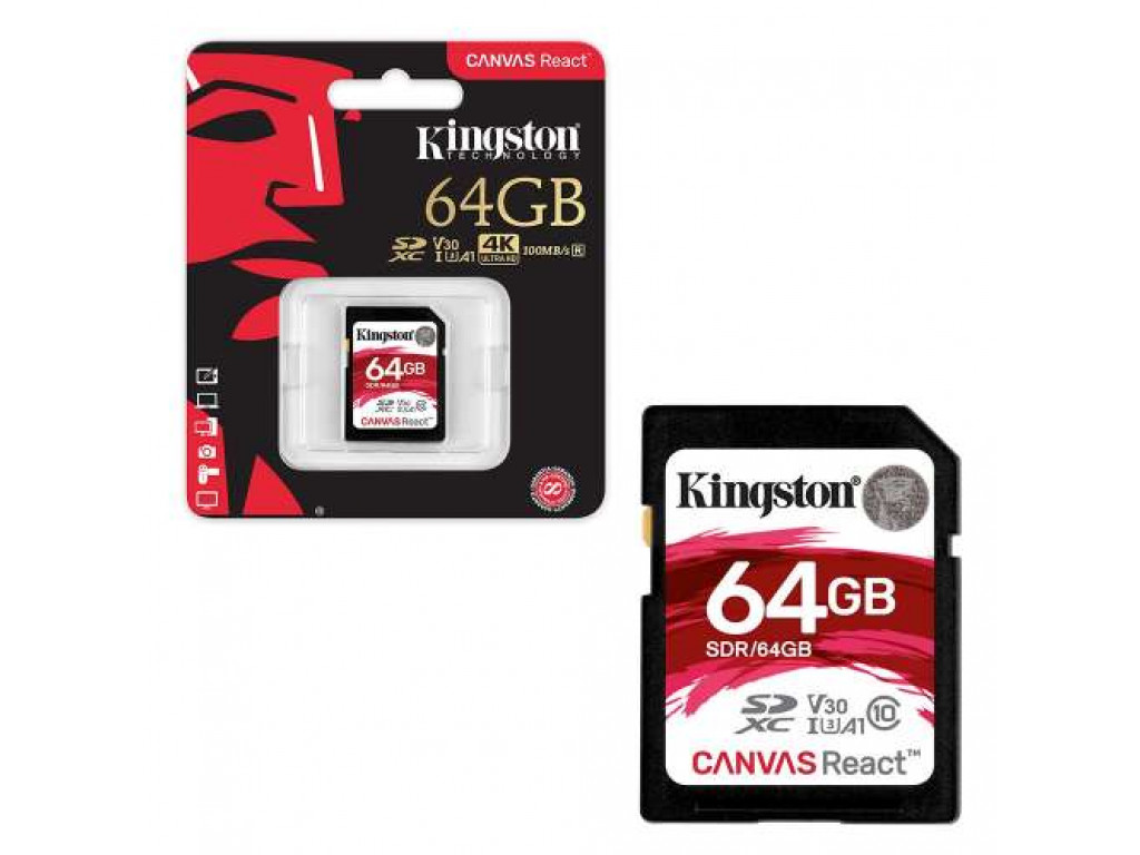 купить Карта памяти SD 64GB Class 10 U3 Kingston SDR/64GB в Алматы