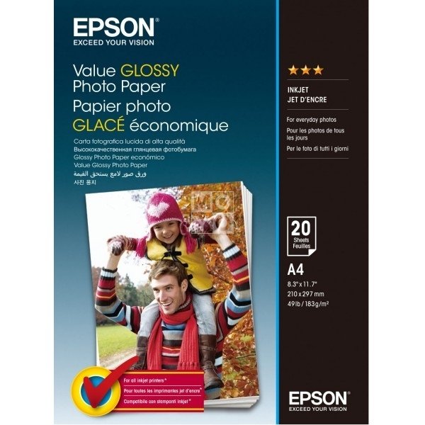 купить Фотобумага Epson Value Glossy Photo Paper A4 20 sheet в Алматы