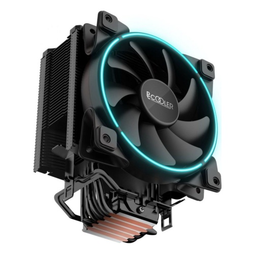 купить PCcooler GI-X6B, синий, 4-пин,115X/775/AM4-FM2, 26.5дБ, 1000-1800 об/мин, Al+тепл.трубки, 160W в Алматы