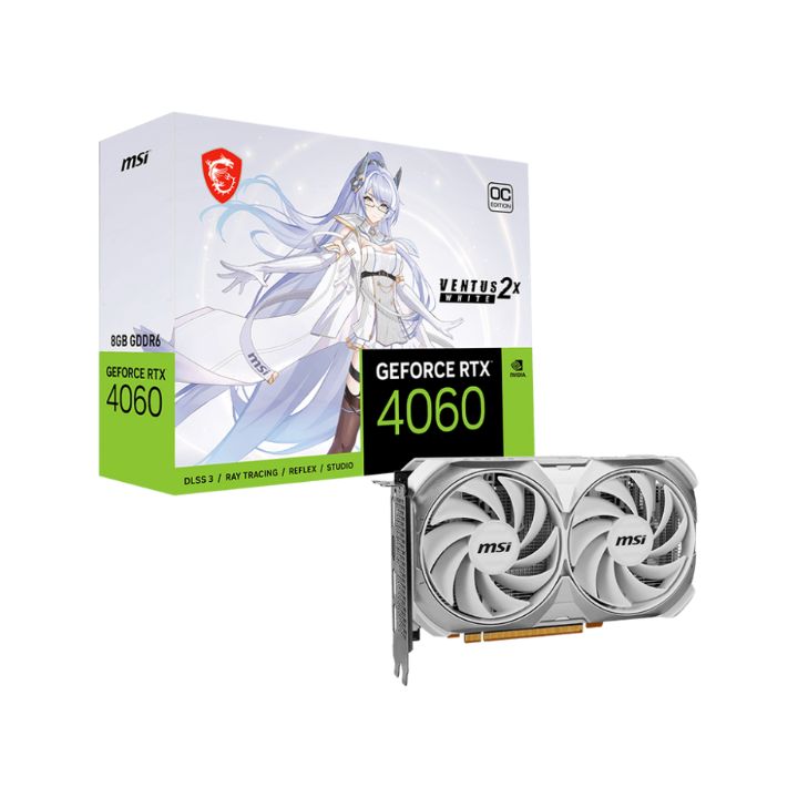 купить Видеокарта MSI GeForce RTX 4060 VENTUS 2X WHITE 8G OC VTS в Алматы