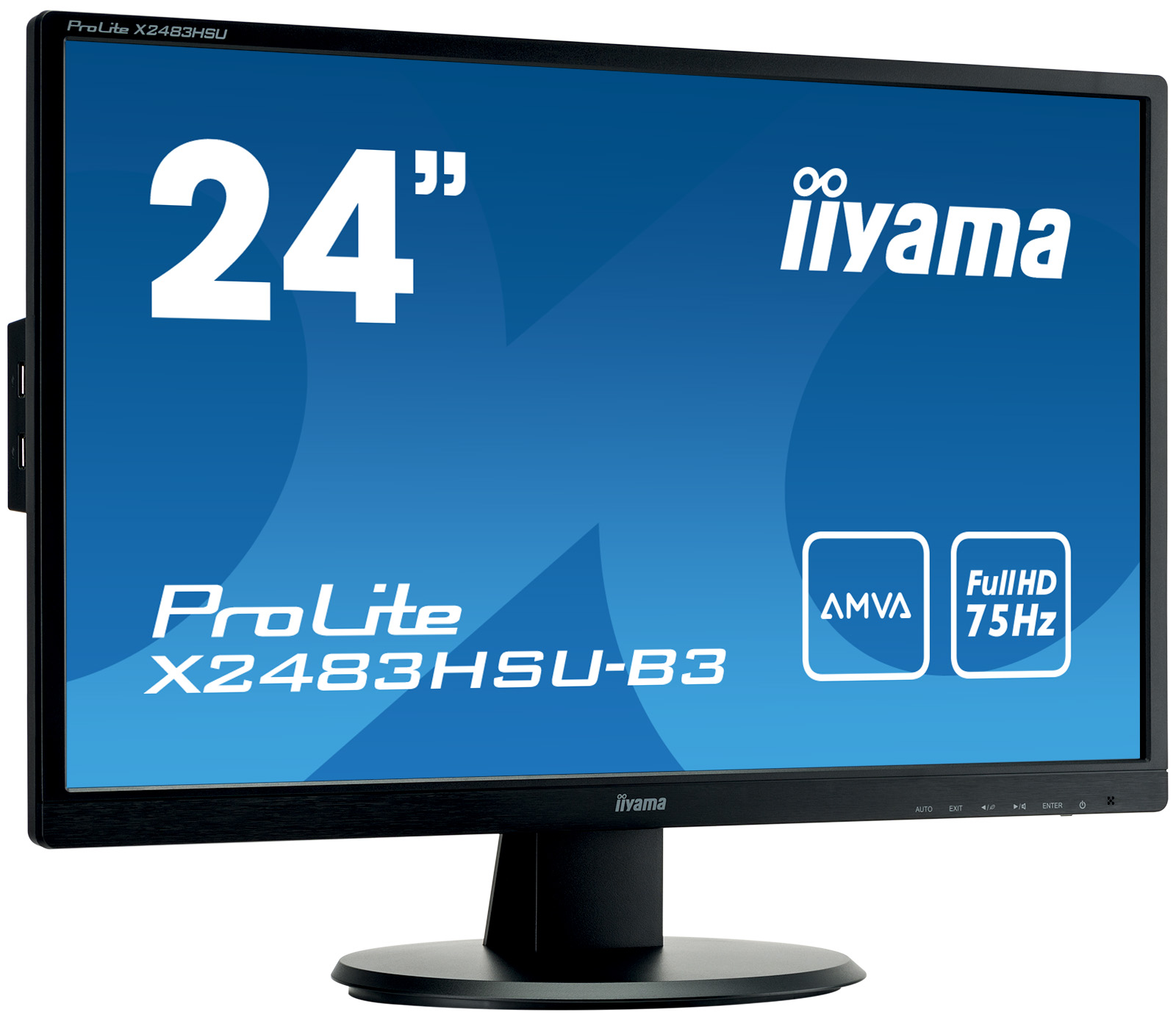 купить Монитор LCD 23.8** [16:9] 1920х1080 MVA, nonGLARE, 250cd/m2, H178&deg;/V178&deg;, 3000:1, 80M:1, 16.7M Color, 4ms, VGA, HDMI, DP, USB-Hub, Tilt, Speakers, 3Y, Black в Алматы