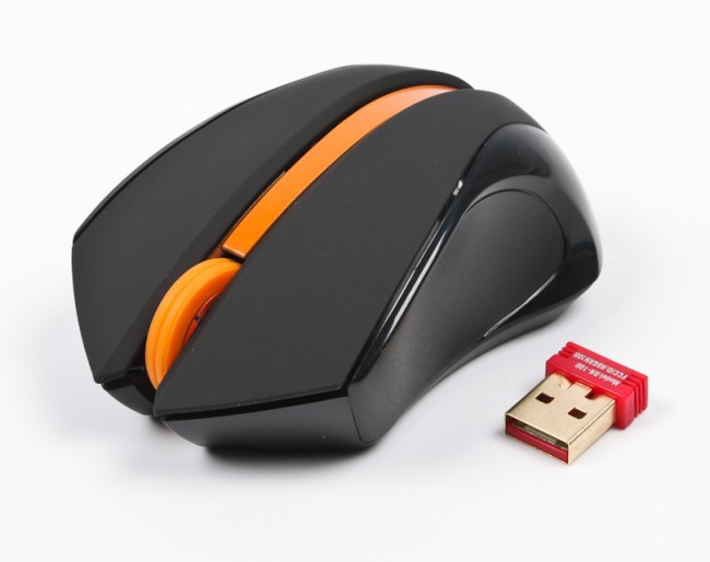 купить Мышь беспроводная A4tech G7-310N-1 BLACK-ORANGE Оптическая 2,4G USB 1000 dpi в Алматы