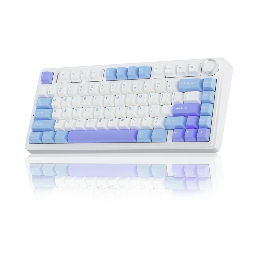 купить Клавиатура AULA F75 Blue+White+Purple, mechanical, Reaper switch, 80 keys EN/RU/KZ, 2.4/BT/cable в Алматы