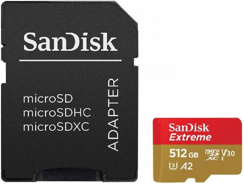 купить SanDisk Extreme microSDXC 512GB + SD Adapter + RescuePRO Deluxe 160MB/s A2 C10 V30 UHS-I U3 в Алматы