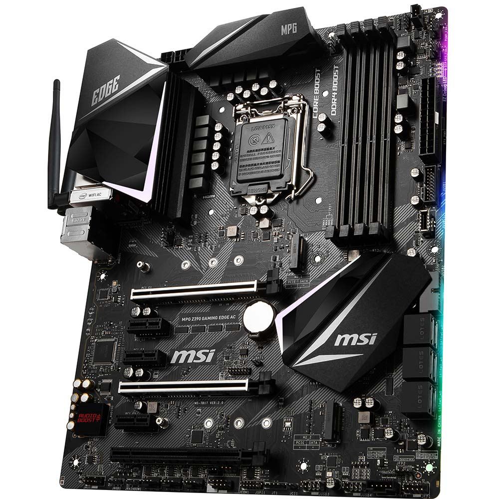 купить Материнская плата MSI MPG Z390 GAMING EDGE AC LGA1151 iZ390 4xDDR4 6xSATA3 RAID 2xM.2 HDMI DP ATX в Алматы