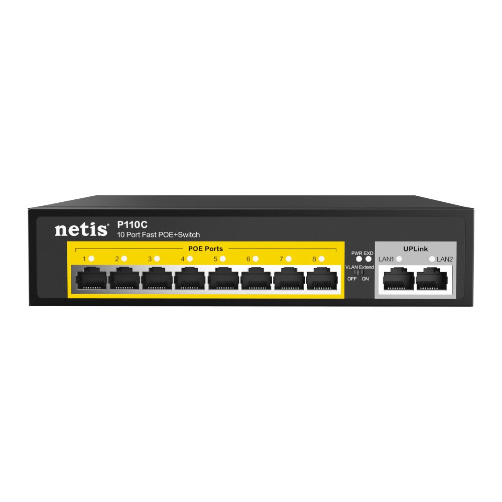 купить Коммутатор Netis P110C, 8x100 LAN PoE(max 30W/port), 2x100 Uplink, max 120W PoE в Алматы