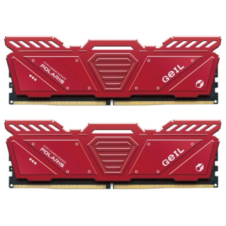 купить Оперативная память 32GB Kit (2x16GB) GEIL Polaris 5200Mhz DDR5 PC5-41600 GOR532GB5200C34ADC Red в Алматы