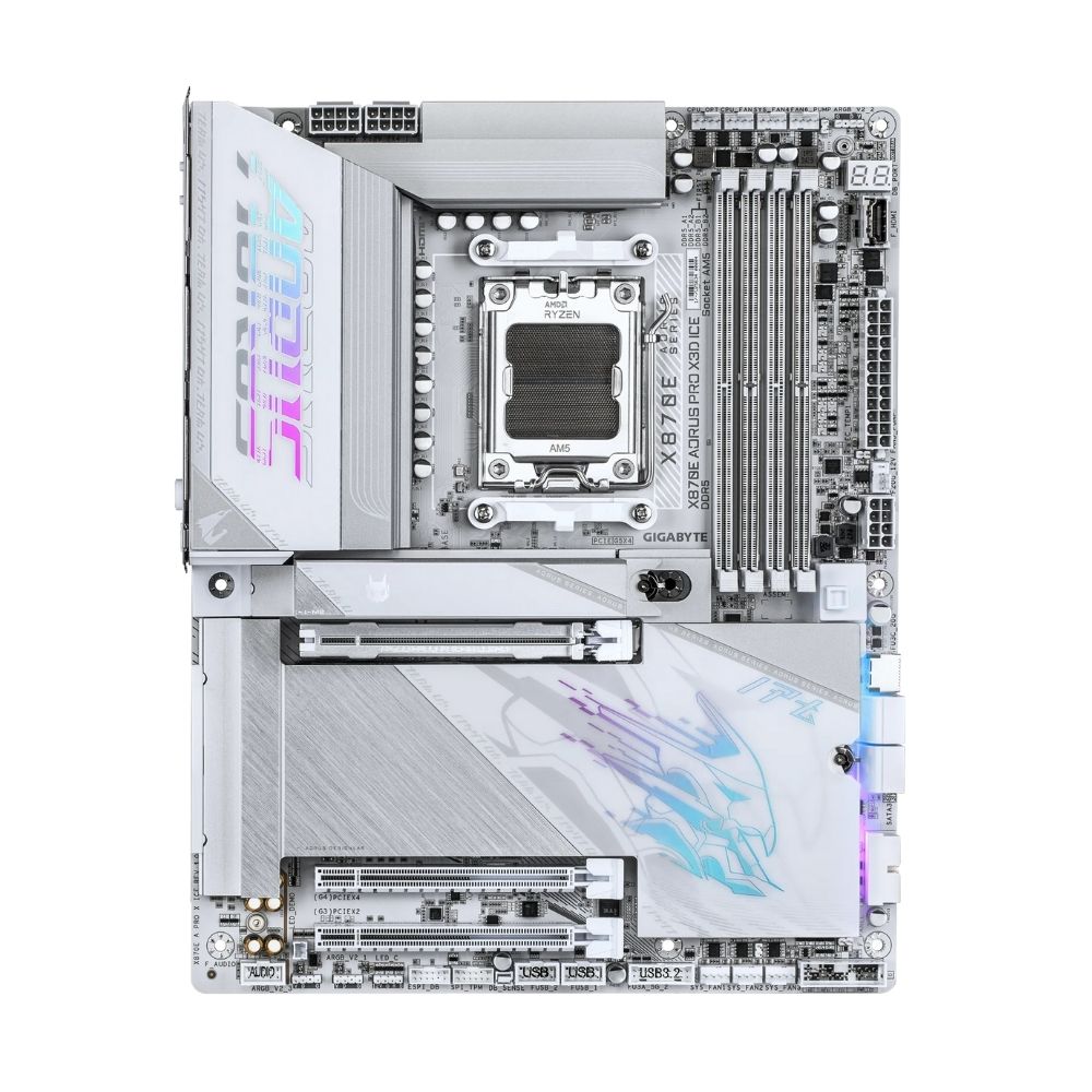 купить Сист.плата Gigabyte X870E A PRO X ICE, X870E, AM5, 4xDDR5, 3xPCI-E x16, M2, SATA, USB-C, HDMI, WIFI7, WHITE, BOX в Алматы