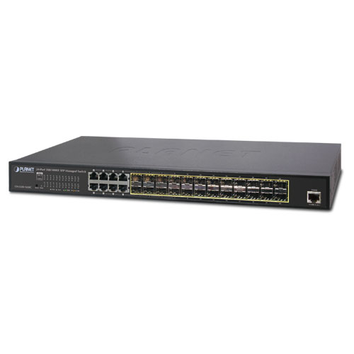 купить Коммутатор, Planet, GS-5220-16S8CR, 19-дюймовый стоечный, 24 порта SFP 8 портов 10/100/1000M RJ45, Управляемый, Корпус металл, 1U в Алматы