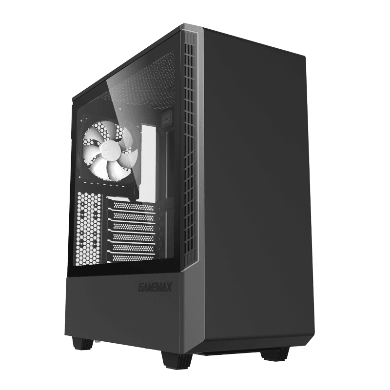 купить Корпус ПК без БП GameMax Panda ECO T802E <1x120mm Black Fan,Midi-Tower, window, tempered glass, RGB> в Алматы