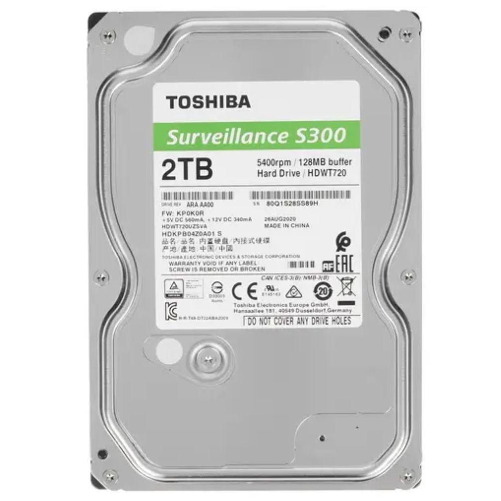 купить Жесткий диск для Видеонаблюдения  HDD 2Tb TOSHIBA Surveillance S300 5400rpm 128Mb SATA3 3,5* HDWT720UZSVA в Алматы