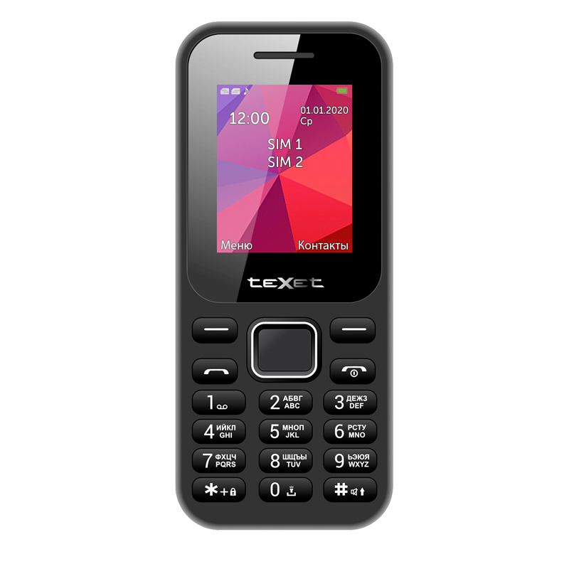 купить Мобильный телефон Texet TM-122 черный в Алматы