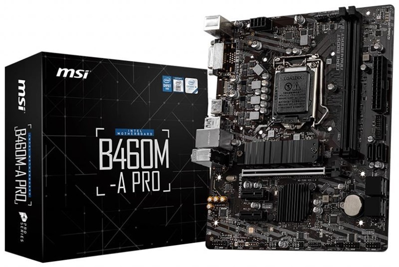 купить Материнская плата MSI B460M PRO LGA1200 iB460 2xDDR4 6xSATA3 RAID 1xM.2 VGA DVI HDMI mATX в Алматы