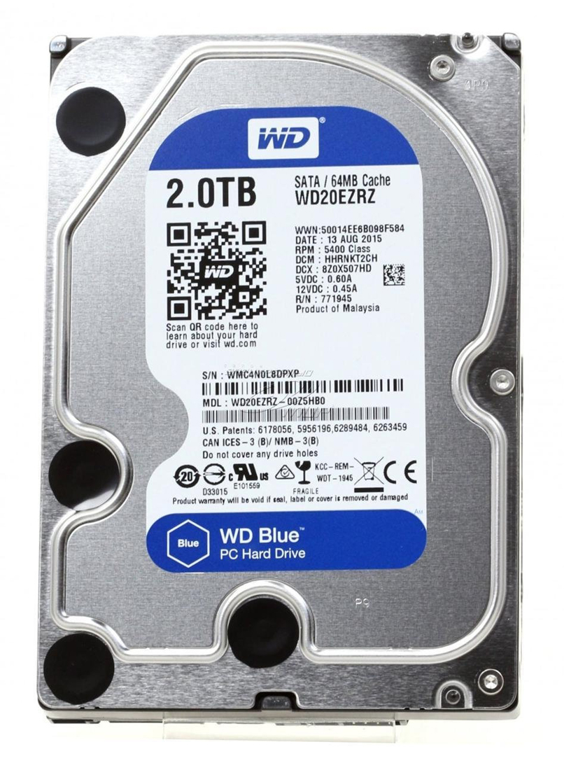 купить Жесткий диск HDD 2Tb Western Digital Blue SATA 6Gb/s 64Mb 5400rpm WD20EZRZ в Алматы