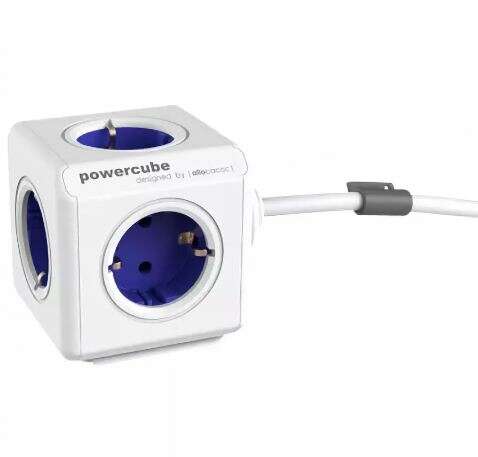 купить Разветвитель Allocacoc PowerCube Extended USB с кабелем 1.5М BLUE <EU розетка, 3680W, 16A/250V> в Алматы