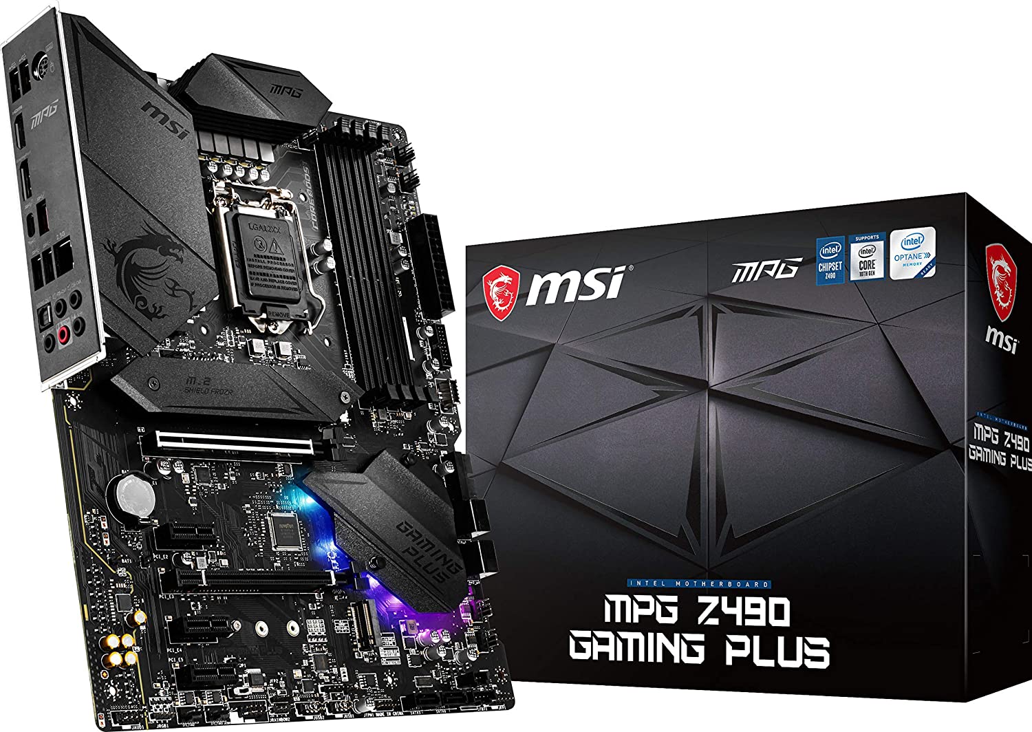 купить Материнская плата MSI MPG Z490 GAMING PLUS LGA1200 iZ490 4xDDR4 6xSATA3 RAID 2xM.2 HDMI DP ATX в Алматы
